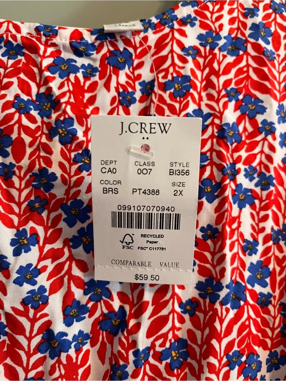J. Crew Sleeveless Floral Blouse